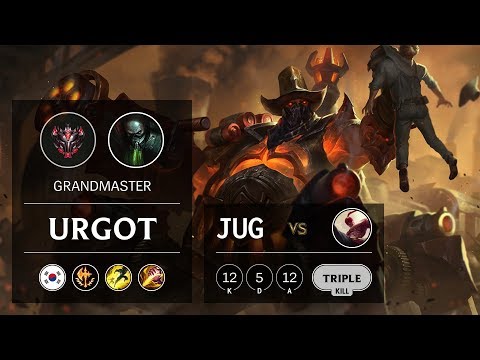 Urgot Jungle vs Lee Sin - KR Grandmaster Patch 9.8