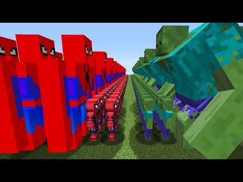 ÖRÜMCEK ADAM ORDUSU VS ZOMBİ ORDUSU 😱 - Minecraft