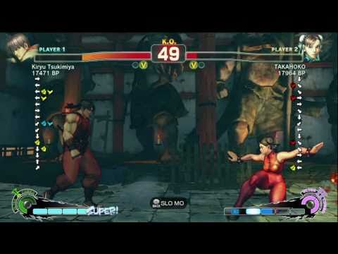 Kiryu Tsukimiya [Guy] vs TAKAHOKO [Chun] SSF4 Japanese Online Ranked Matches - TRUE-HD