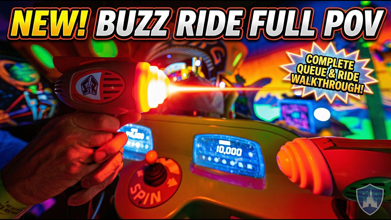 New Buzz Lightyear's Space Ranger Spin Full POV Ride and Queue Walkthrough 