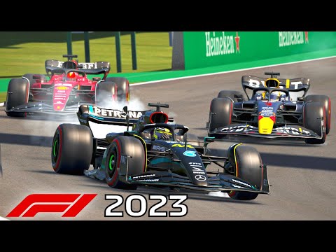Ferrari F1 2023 SF23 vs Mercedes F1 2023 W14 vs Red Bull F1 2023 RB19 - Interlagos Circuit