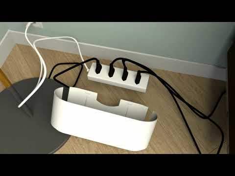 Tura D-Line | Cable Tidy Unit Small - How to Hide Extension Sockets, TV, Desk, Home Office