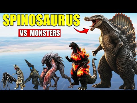 Spinosaurus Godzilla vs Giant Monsters | 3D Monster Size Comparison 2025