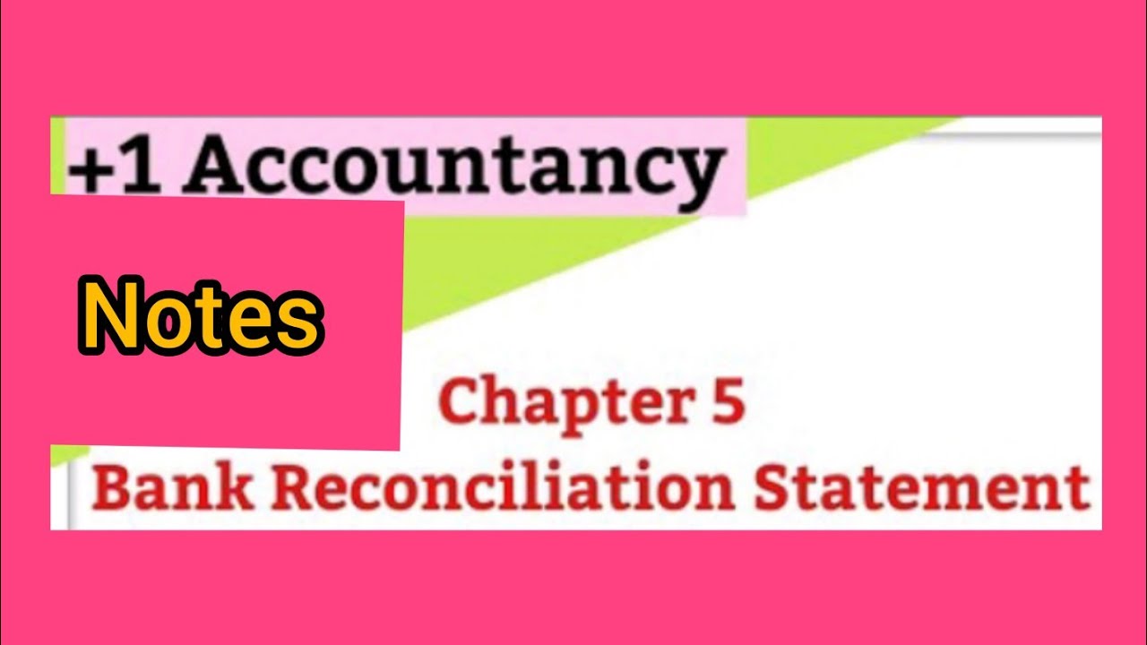 Plus One Accountancy  Chapter 4 Bank Reconciliation Statement Notes