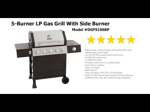 Dyna-Glo 5 Burner LP Gas Grill With Side Burner