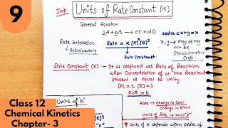 9) Units of Rate constant | How to calculate units of Rate constant | Chemical kinetics class12