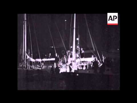 SIR FRANCIS CHICHESTER LANDS    - NO SOUND