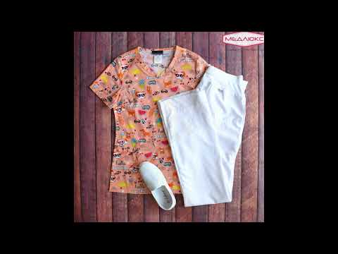 Женский медицинский топ с принтами животных