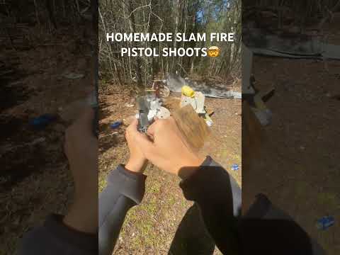 Homemade slam fire pistol shoots😮😮 #viral #gun #homemade