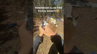 Homemade slam fire pistol shoots😮😮 #viral #gun #homemade