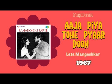 Aaja Piya Tohe Pyar Doon | Lata Mangeshkar | Lyrics video | Baharon ke sapne |