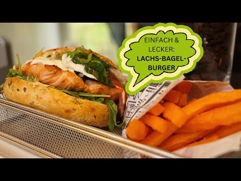 Schneller Gourmet-Genuss: Lachs-Bagel-Burger mit Wasabi-Dip & Meergrassalat @TopfguckerTV #burger