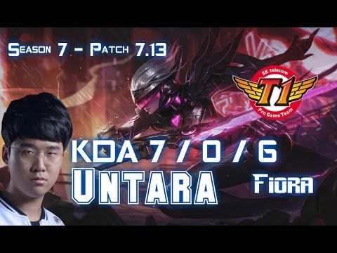 SKT T1 Untara FIORA vs GALIO Top - Patch 7.13 KR Ranked