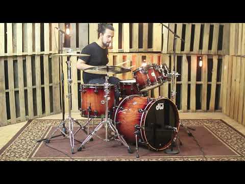DW Collector's Series Natural to Rich Red Burst Over Macore Drum Set - SO#1138503 image 7