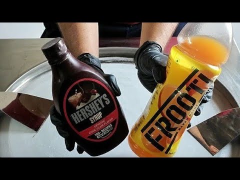 Ice Cream Rolls | Harshey Chocolate Frooti Ice Cream / asmr ice cream rolls