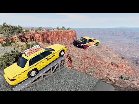 High Speed Flip Ramp Jump Crashes (Jumps In Canyon) #4 - BeamNG Drive High Speed Canyon Jumps