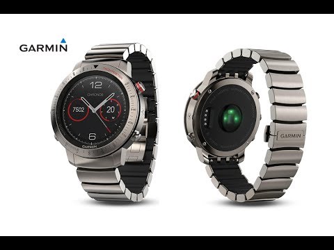 Garmin Fenix Chronos Smart Sports Watch GPS Titanium with Brushed Titanium Hybrid Watch Band