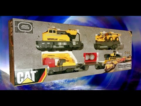 Giant CAT Motorized Construction Train Set Review, Including A Ride Onboard!!) :o) (Catepillar)