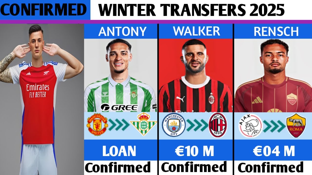 NEW CONFIRMED TRANSFERS & RUMOURS WINTER 2025🤑🔥SESKO TO ARSENAL,ANTONY TO REAL BETIS