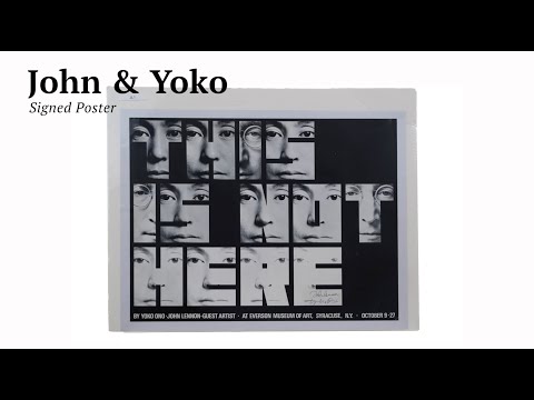 John Lennon & Yoko Ono Autographed "This is Not Here" Poster