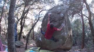 Video thumbnail de La via del covard, 7a+. Can Bruguera