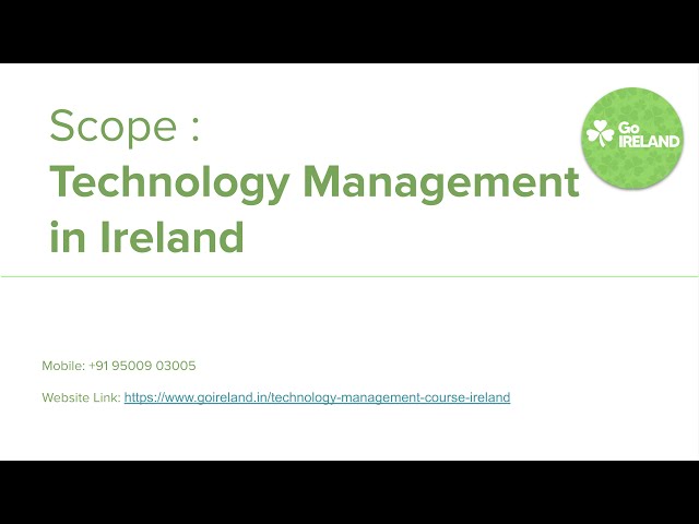 Scope of Technology Management in Ireland