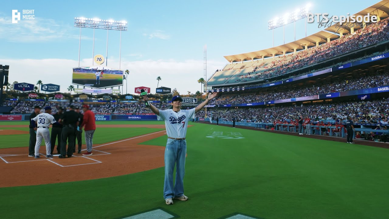 [EPISODE] Behind the Scenes of V's First Pitch for the LA Dodgers - BTS (방탄소년단)