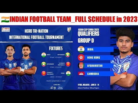 🇮🇳INDIAN FOOTBALL TEAM- UPCOMING MATCHES SCHEDULE 2023- ALL MATCHES DATE, TIME 🕒, STADIUM DETAILS ⚽