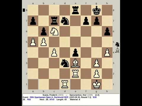 Svane, Frederik vs Samunenkov, Ihor | 50th Sparkassen Chess Open A 2023, Dortmund GER