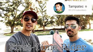 TeamGee H9 Electric Skateboard w/ YouTuber Tampatec! First Time Rider!
