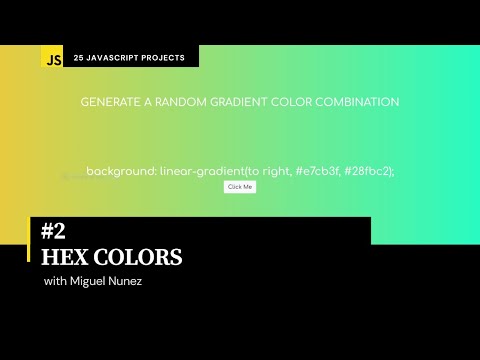 #2 of 25 Beginner Projects -  HTML, CSS, & JavaScript - Hex Colors ( Responsive Design )