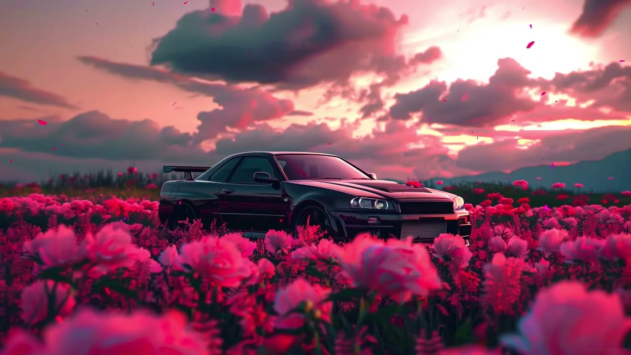 Nissan Skyline Pink Petals 4K Live Wallpaper 1 Hour