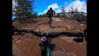Riding Flat Pass after a dusting of snow.