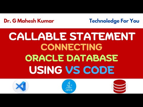 Callable Statement Connecting Oracle Database Using Vs Code