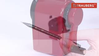 Точилка механическая BRAUBERG "JET", металлический механизм, черный/бордовый, 222517