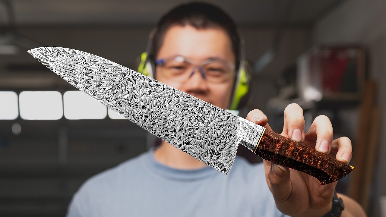 Making a $7000 Damascus Chef's Knife with the World's Rarest Wood