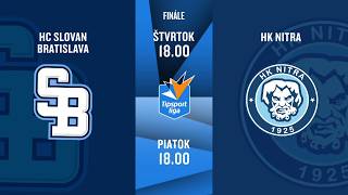 Hokej  Tipsport liga: HC Slovan Bratislava - HK Nitra (23.4. a 24.4.2026 o 18:00 na JOJ ŠPORT)