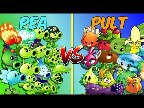 All Plants Team PEA vs PULT - Who Will Win? - PvZ 2 Team Plant vs Team Plant