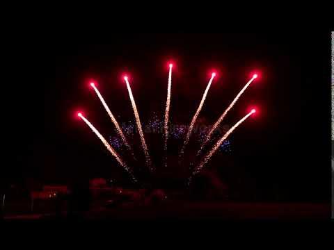 MT0113 - 13s Fan shape red tiger tail w/blue mine