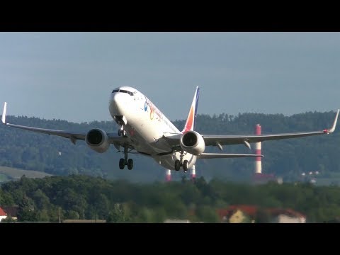 Fly Egypt Boeing 737 takeoff at Graz Airport | SU-TMG
