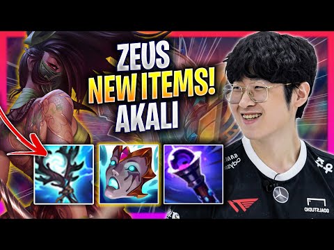 ZEUS TRIES AKALI WITH NEW ITEMS! - T1 Zeus Plays Akali TOP vs Jax! | Season 2024
