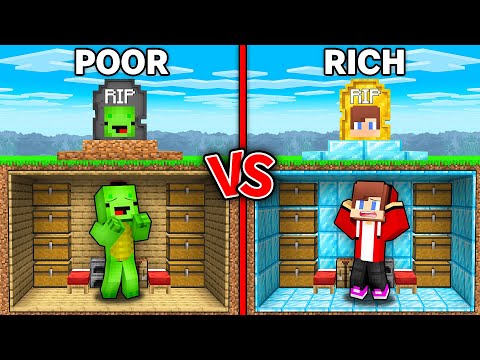 Mikey POOR vs JJ RICH House Inside Coffin in Minecraft ! - Maizen