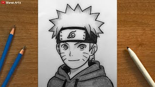 Easy Anime Drawing || How to Draw Naruto Uzumaki step by step || Naruto Drawing for beginners