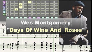 Wes Montgomery "Days Of Wine And Roses" (1963) - jazz guitar solo transcription video by Gilles Rea