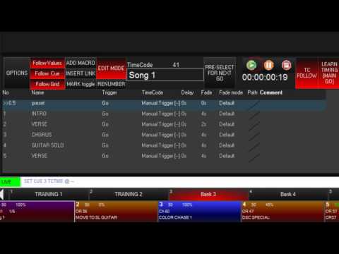 5.55 Time Code Cue Lists