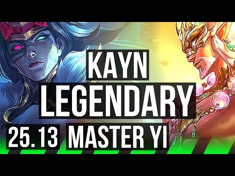 KAYN vs MASTER YI (JGL) | 18/0/5, Legendary, 600+ games | KR Master | 25.13