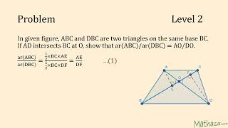 Level 2 problem on ratio of areas of two similar triagnles