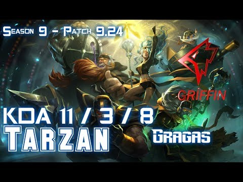 GRF Tarzan GRAGAS vs LEE SIN Jungle - Patch 9.24 KR Ranked