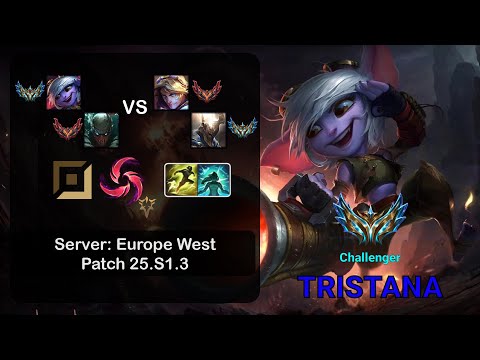 Tristana ADC + Pyke vs Ezreal + Pantheon - EUW Challenger - Patch 25.S1.3