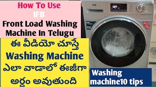 IFB 8 Kg Front Load Washing Machine Clear Demo In Telugu //How To Use IFB Front Load Fully Automatic